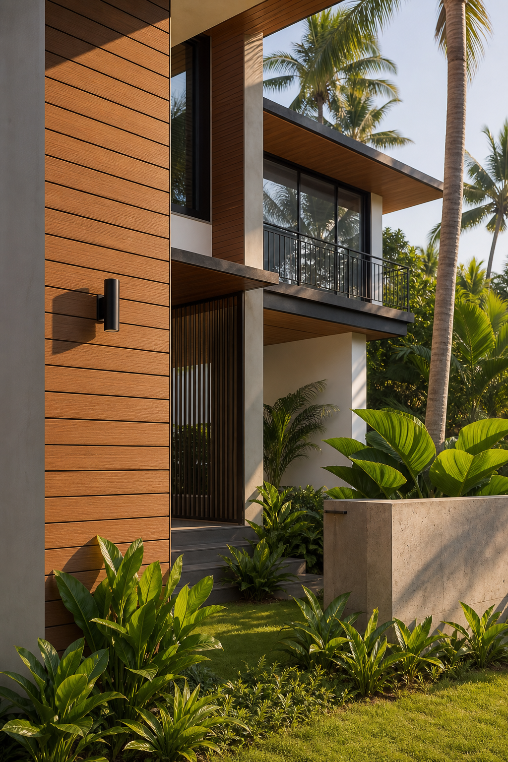 Tropical home with WPC exterior cladding
